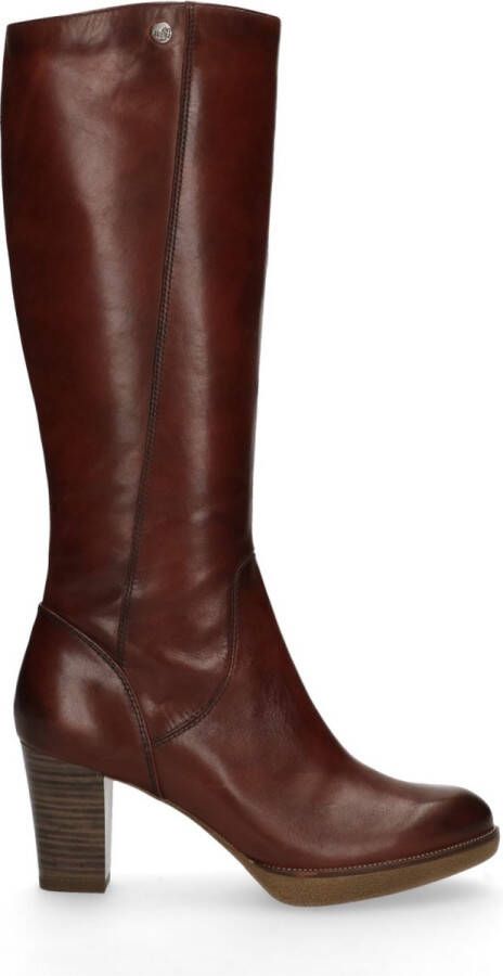 No Stress Dames Cognac leren laarzen met hak - Foto 2