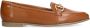 No Stress Dames Cognac leren loafers met gouden chain - Thumbnail 2