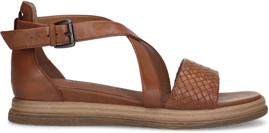 No Stress Dames Cognac leren sandalen