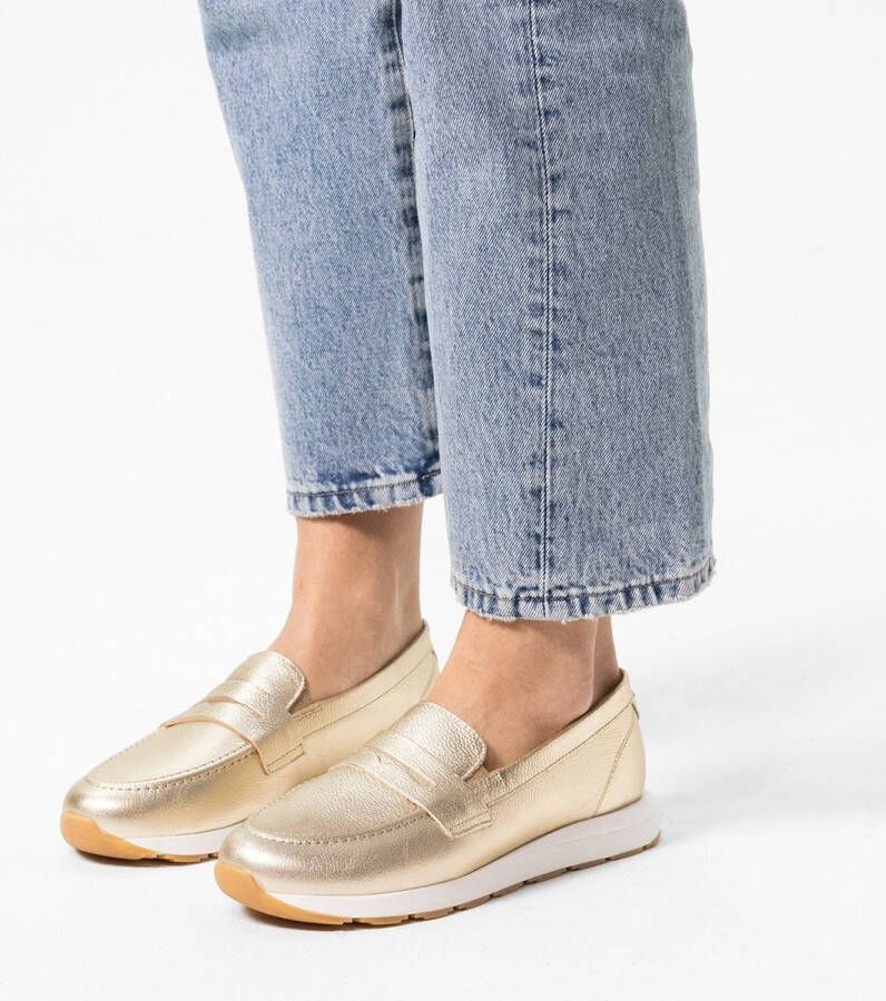 No Stress Dames Gouden leren loafers