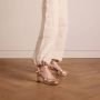 No Stress Dames PRE ORDER Gouden leren sandalen met hak - Thumbnail 6