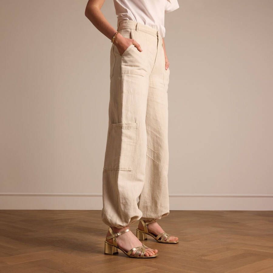 No Stress Dames PRE ORDER Gouden leren sandalen met hak - Foto 2