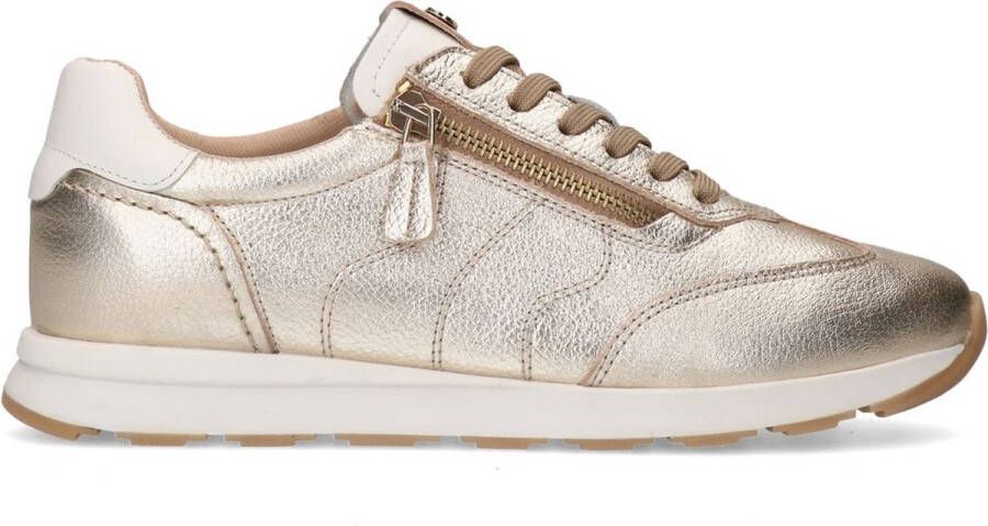 No Stress Dames Gouden leren sneakers met rits