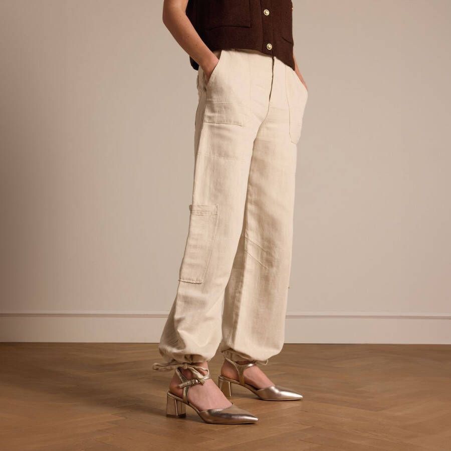 No Stress Dames Goudkleurige leren slingbacks - Foto 2