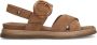 No Stress Dames PRE ORDER Beige leren plateau sandalen met gesp - Thumbnail 7