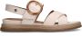 No Stress Dames PRE ORDER Witte leren plateau sandalen met gesp - Thumbnail 7