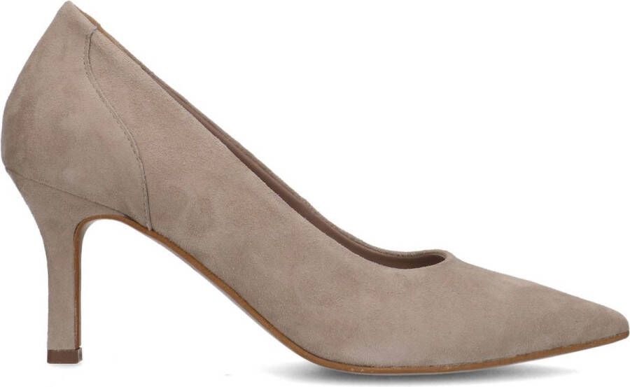 No Stress Dames Taupe suède gesloten pumps