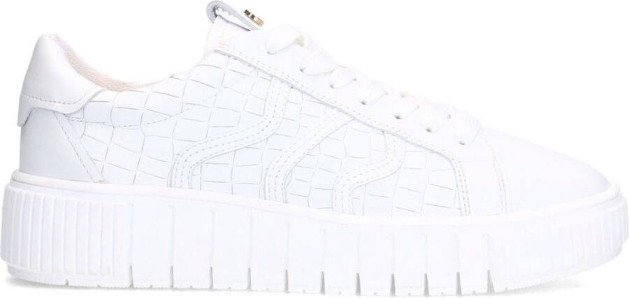 No Stress Dames Witte leren sneakers