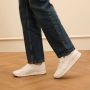 No Stress Dames Witte leren sneakers met rits - Thumbnail 1