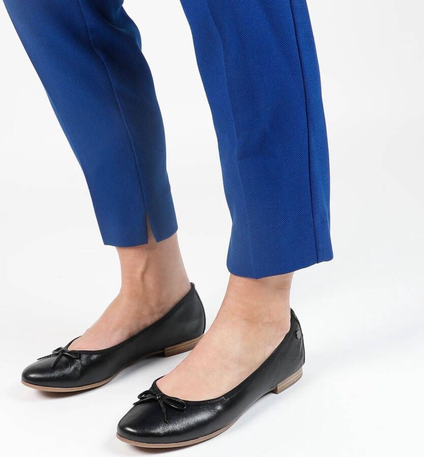 No Stress Dames Zwarte leren ballerina's
