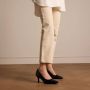 No Stress Dames Zwarte leren klassieke pumps - Thumbnail 2