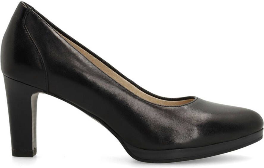 No Stress Dames Zwarte leren pumps