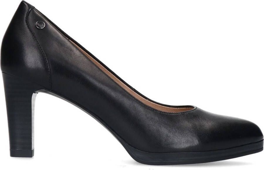 No Stress Dames Zwarte leren pumps