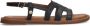 No Stress Dames Zwarte leren sandalen met gesp - Thumbnail 2