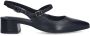 No Stress Dames Zwarte leren slingbacks - Thumbnail 2