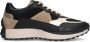 No Stress Dames Zwarte leren sneakers met details - Thumbnail 1