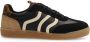 No Stress Dames Zwarte leren sneakers met leopard details - Thumbnail 1