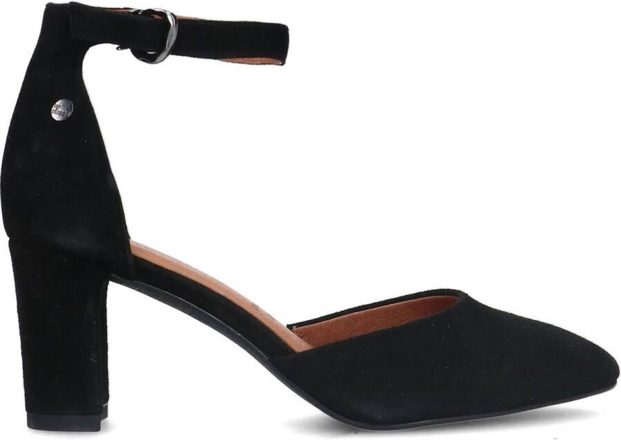 No Stress Dames Zwarte suède pumps met enkelbandje - Foto 2