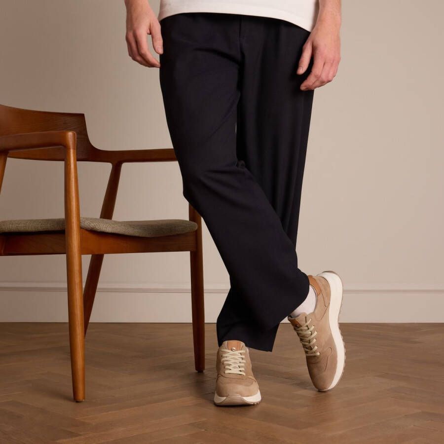 No Stress Heren Beige suède sneakers