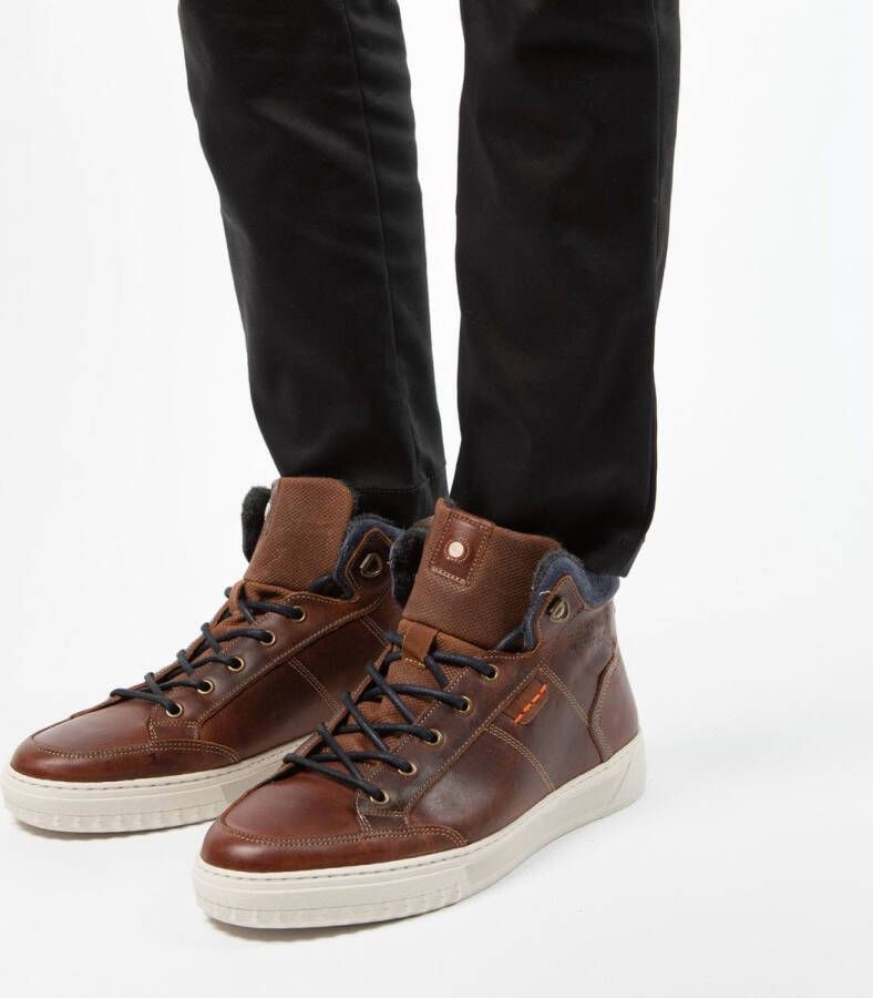 No Stress Heren Cognac leren veterboots