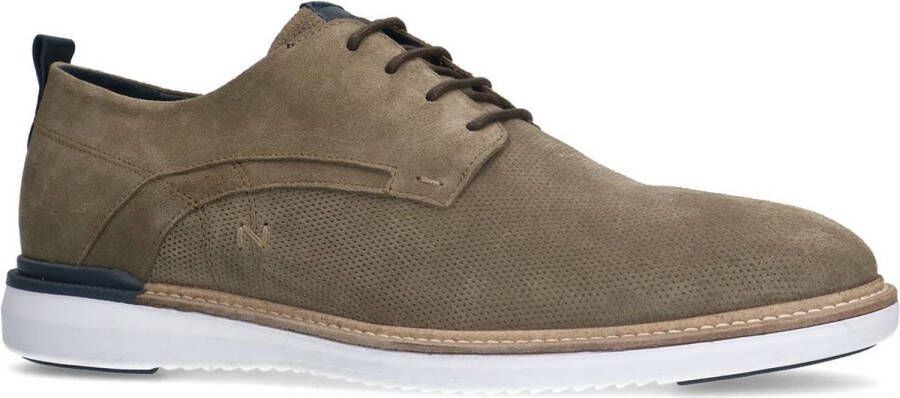 No Stress Heren Khaki suède veterschoenen