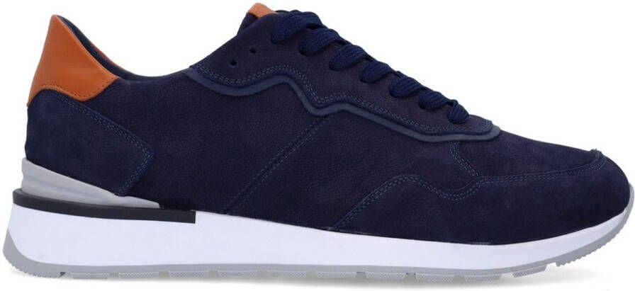 No Stress Heren Donkerblauwe nubuck sneakers