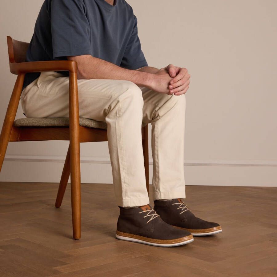 No Stress Heren Taupe nubuck veterboots