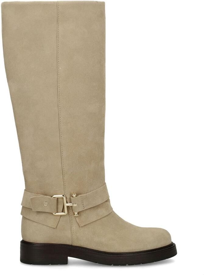 No Stress Dames Beige suède hoge laarzen