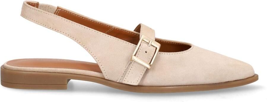 No Stress Dames Beige suède slingbacks