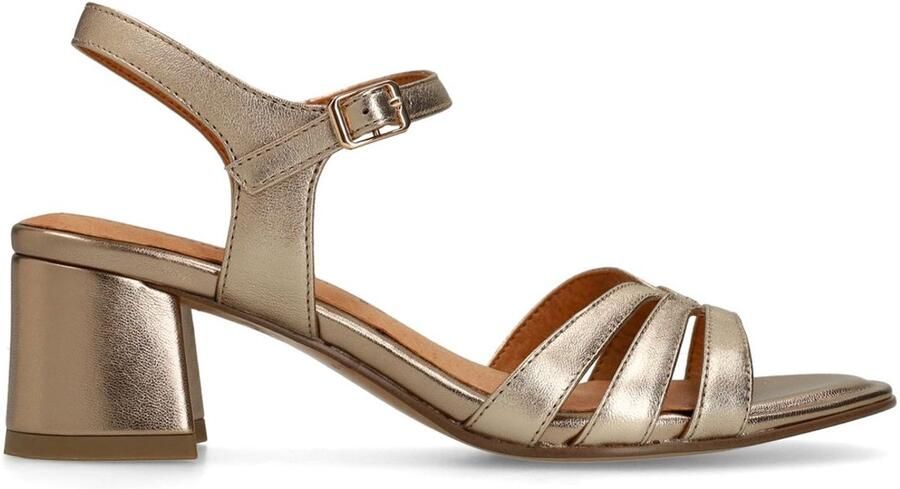No Stress Dames Bronzen leren sandalen met hak