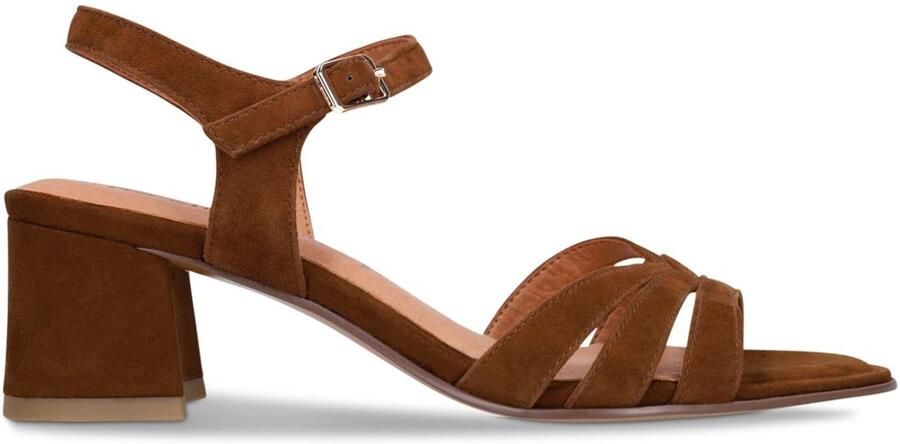No Stress Dames Bruine leren sandalen met hak