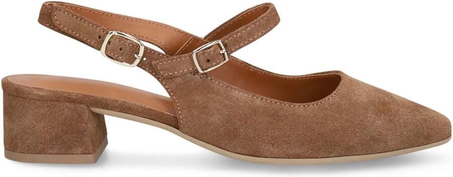 No Stress Dames Bruine leren slingbacks - Foto 1