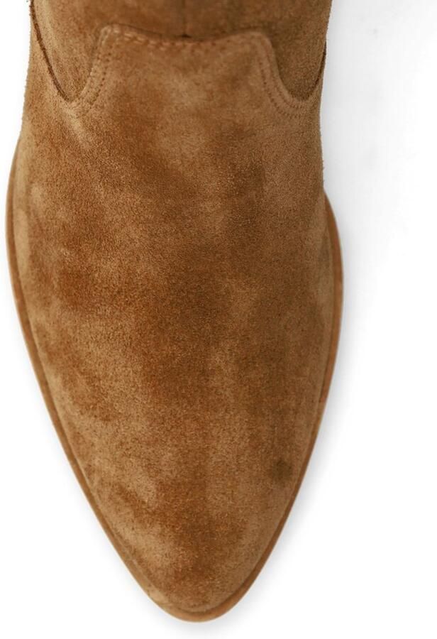 No Stress Dames Bruine suède enkellaarsjes met hak