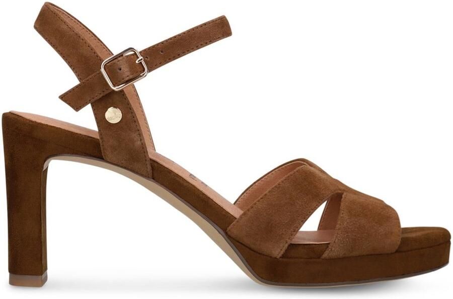 No Stress Dames Bruine suède sandalen met hak