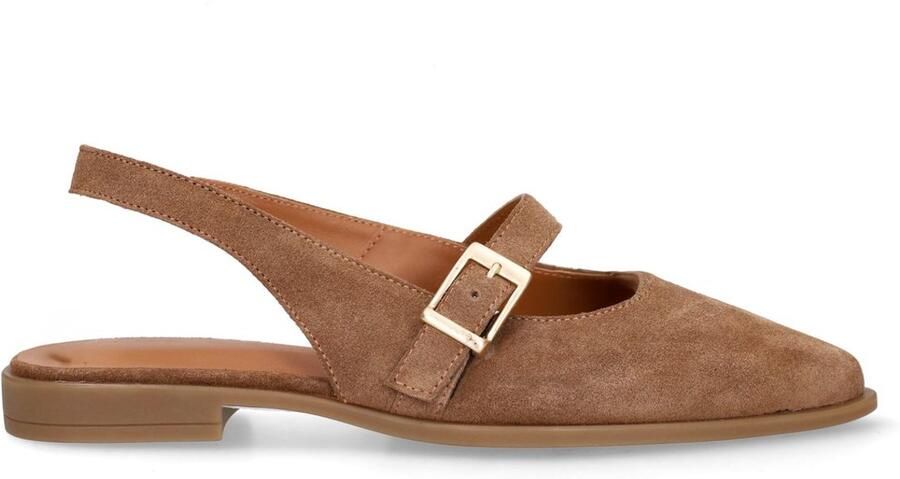 No Stress Dames Bruine suède slingbacks