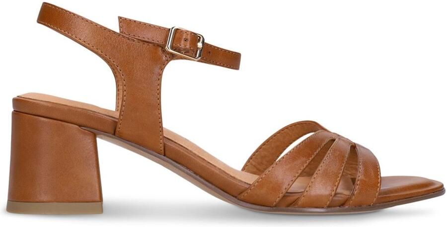 No Stress Dames Cognac leren sandalen met hak