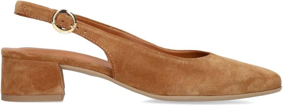 No Stress Dames Cognac suède slingbacks