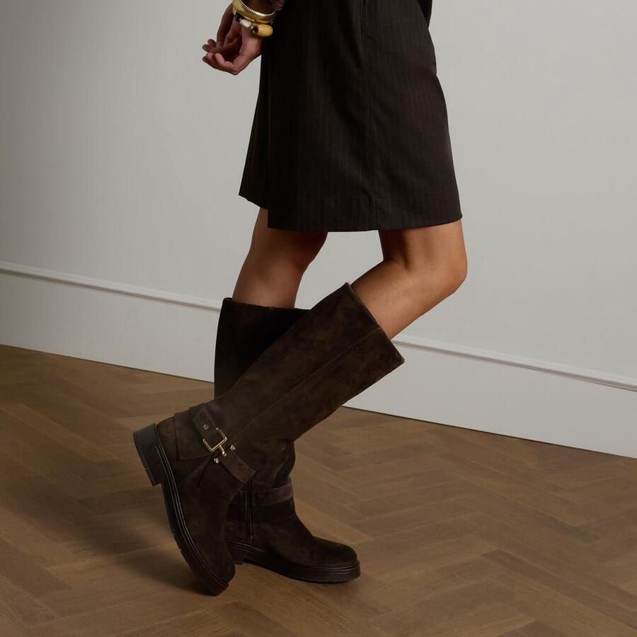 No Stress Dames Donkerbruine suède hoge laarzen - Foto 4