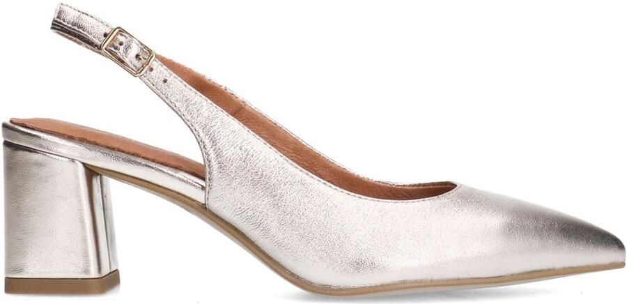 No Stress Dames Goudkleurige leren slingbacks - Foto 1