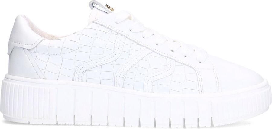 No Stress Dames Witte leren sneakers