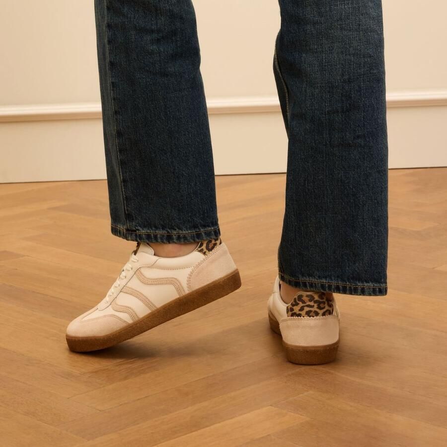 No Stress Dames Witte leren sneakers