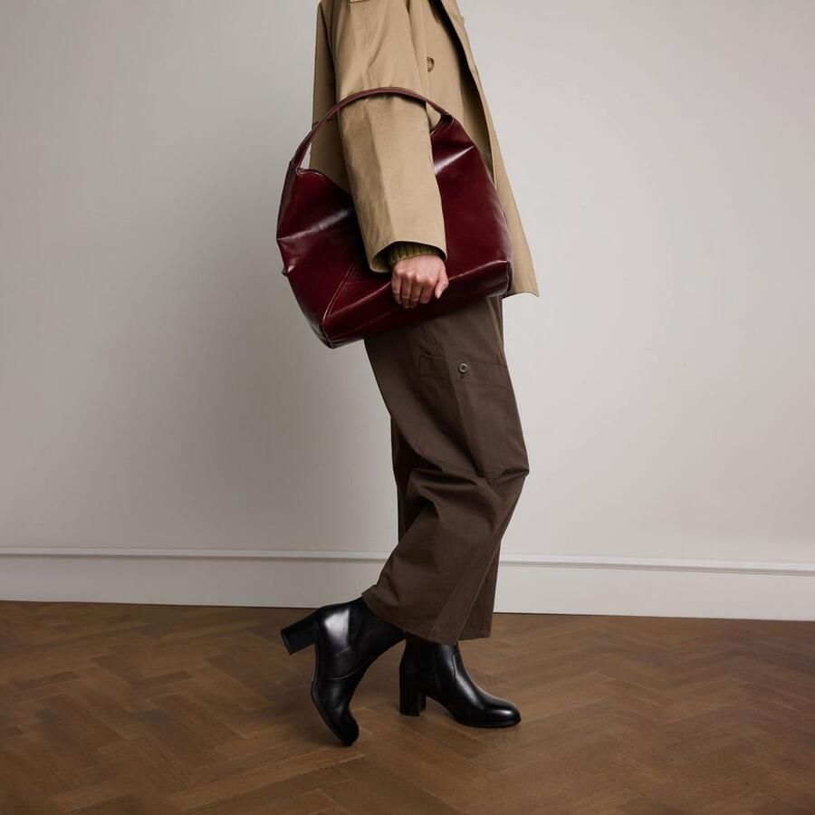 No Stress Dames Zwarte leren enkellaarsjes met hak - Foto 2