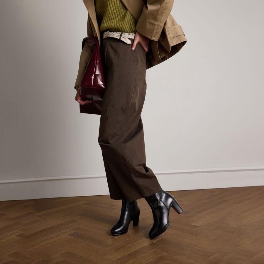 No Stress Dames Zwarte leren enkellaarsjes met hak - Foto 4