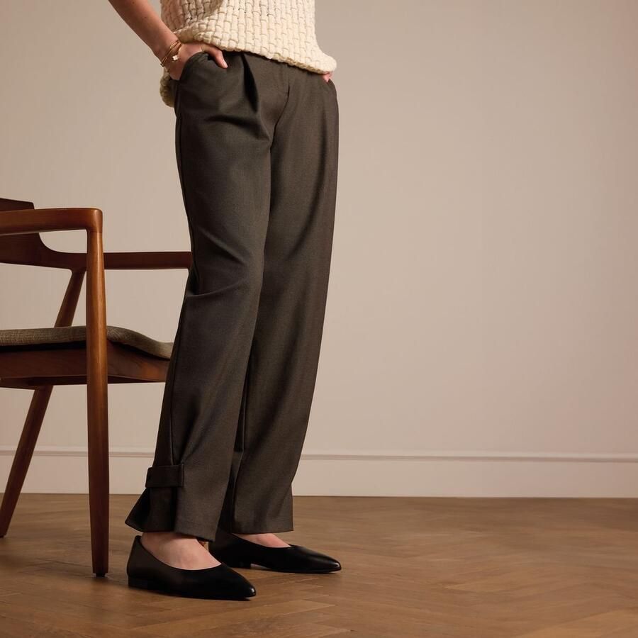 No Stress Dames Zwarte leren loafers