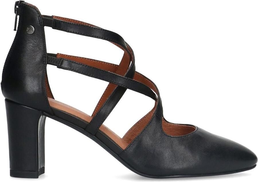 No Stress Dames Zwarte leren pumps met ritssluiting - Foto 2