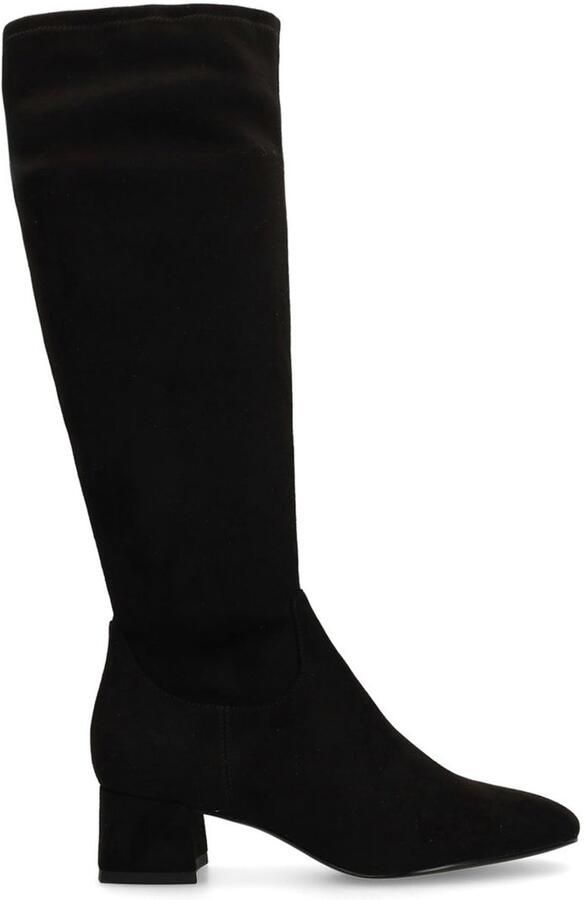 No Stress Dames Zwarte stretch laarzen met hak