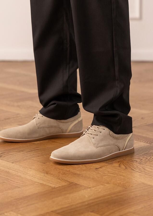 No Stress Heren Beige suède veterschoenen