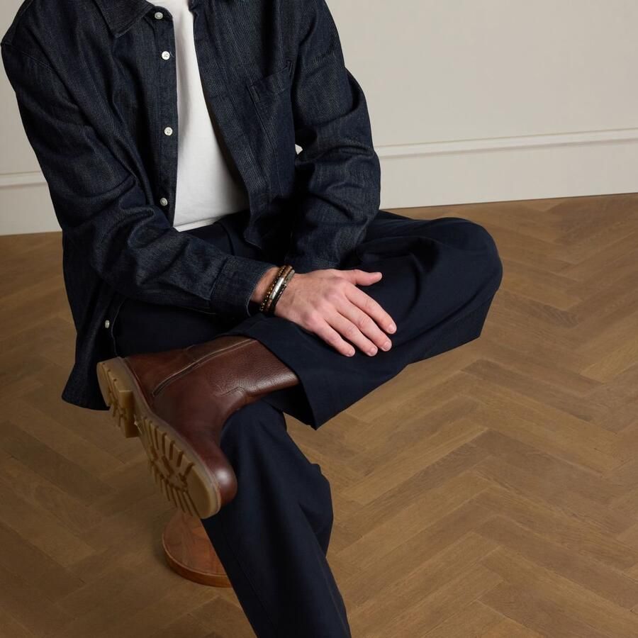 No Stress gevoerde leren enkelboots bruin - Foto 4