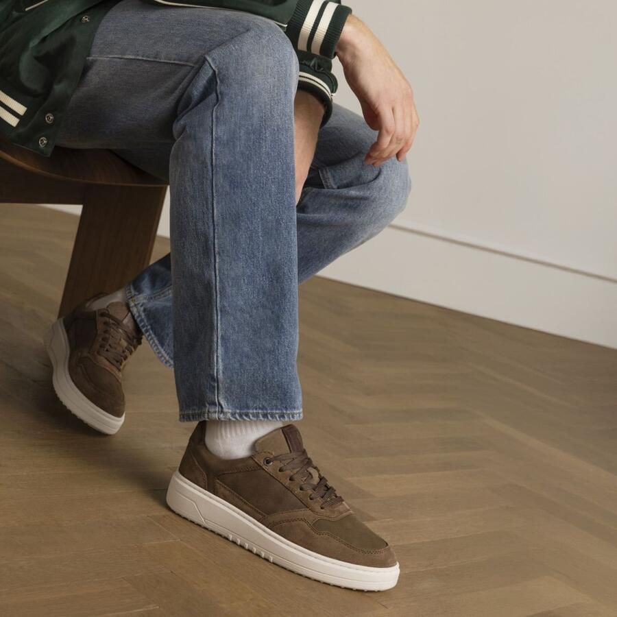 No Stress Heren Bruine nubuck sneakers - Foto 4