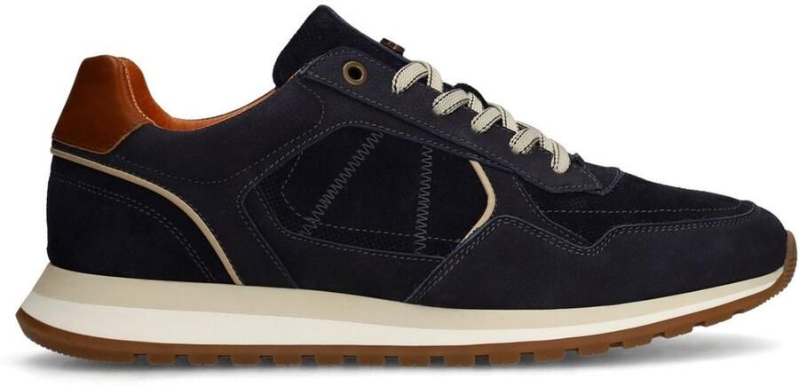 No Stress Heren Donkerblauwe nubuck sneakers
